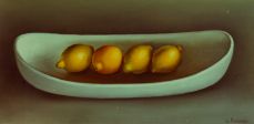 Georges Rohner, "Les citrons", 1977, Huile sur toile, 40 x 80 cm.