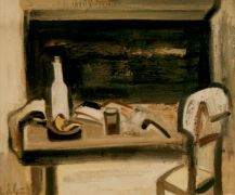 Roger de Coninck, "La pipe jaune", 1998, Huile sur toile, 54 x 65 cm.
